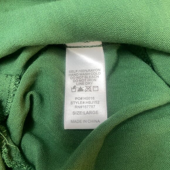 Hunter & Brown Womens Jumpsuit L Romper Wide Leg Green Baggy Pockets Hippie Boho - Picture 10 of 11